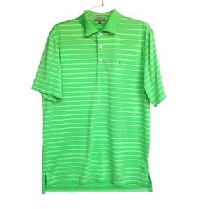 Peter Millar Mens Golf Polo Shirt Size Medium Summer Comfort Green  Performance